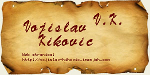 Vojislav Kiković vizit kartica